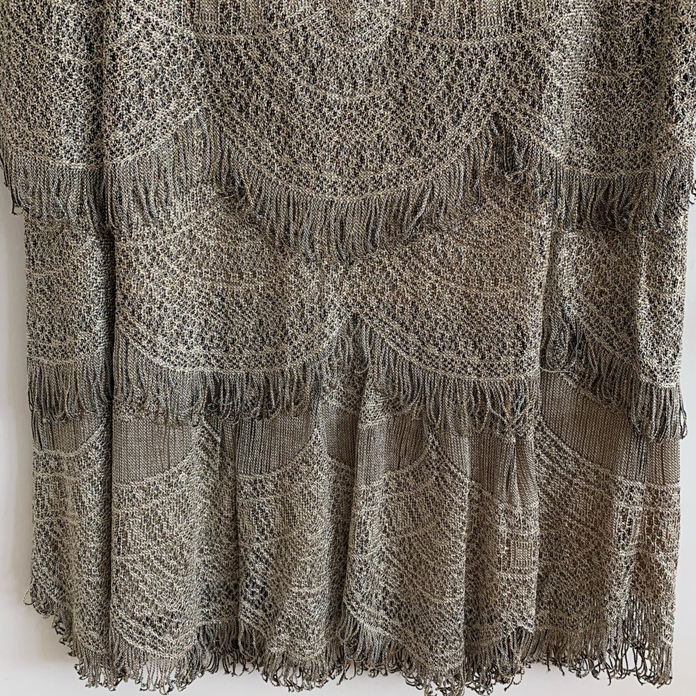 Vintage Damianou Lurex Lace Metallic Gold Skirt Set - Picture 4 of 9
